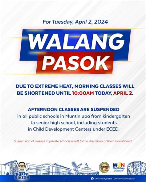 muntinlupa class suspension today|City Government of Muntinlupa .